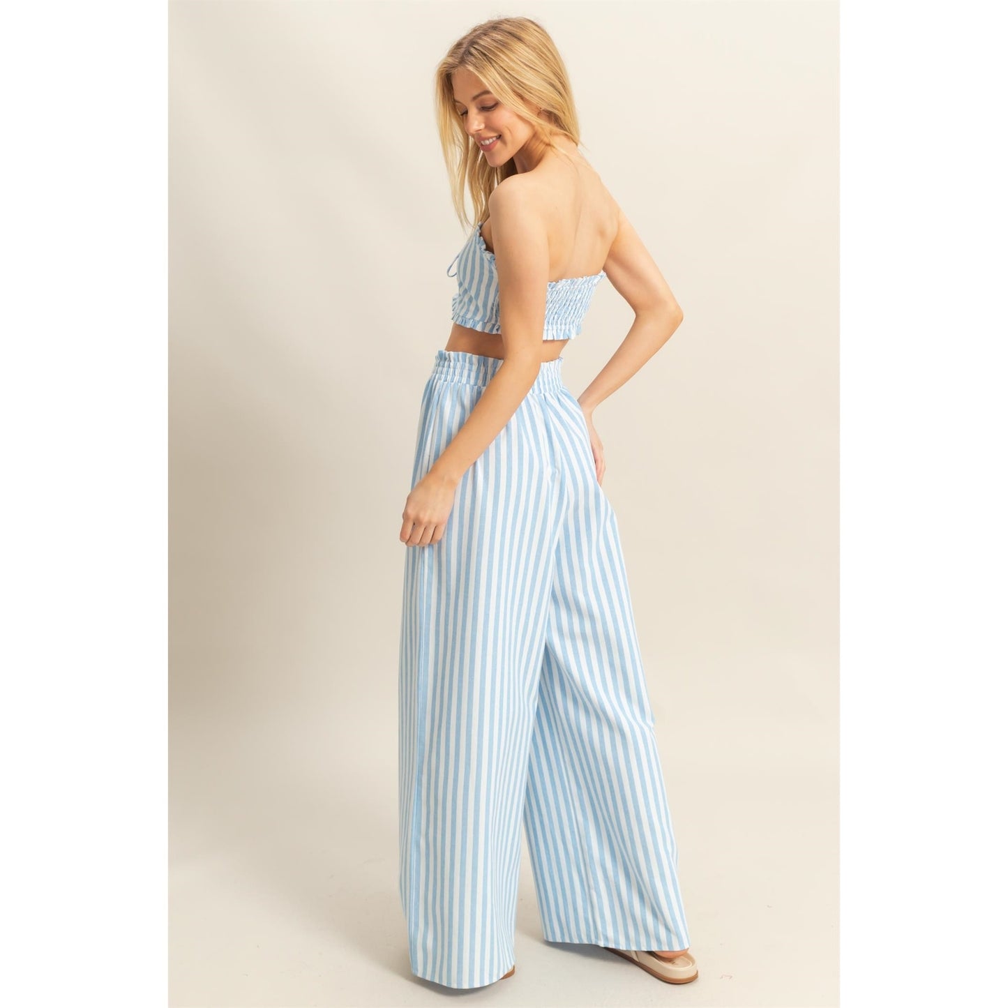 STRIPED TUBE TOP & PANTS SET