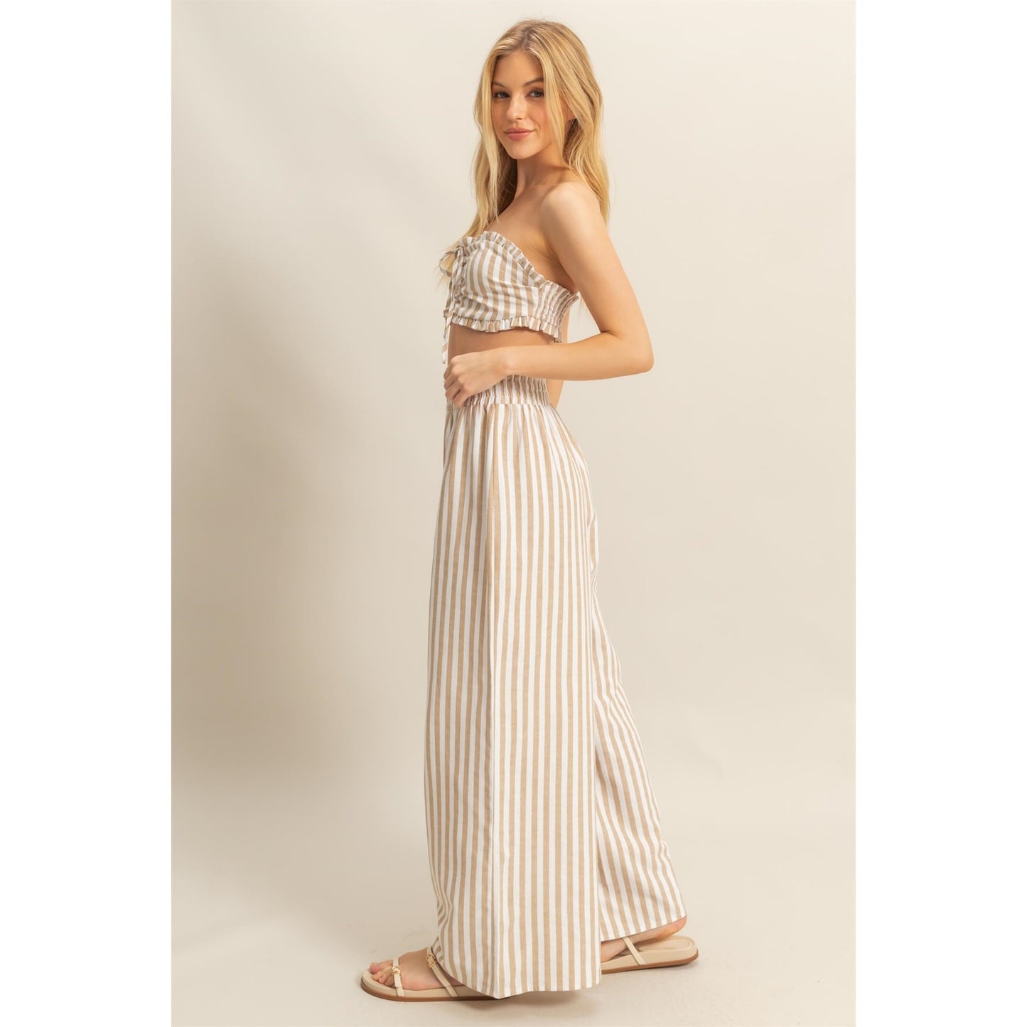 STRIPED TUBE TOP & PANTS SET
