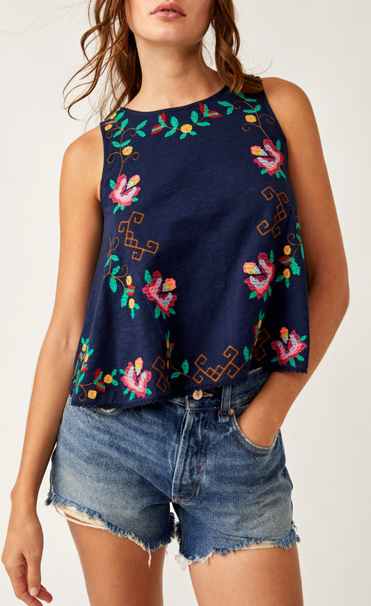 FUN AND FLIRTY EMBROIDERED TOP