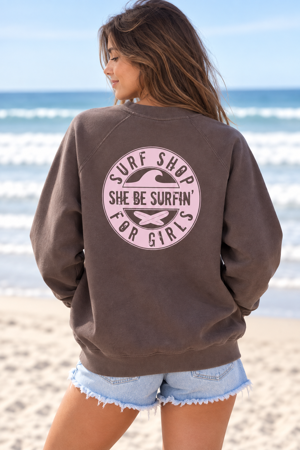 SHE BE SURFIN' VINTAGE CREW