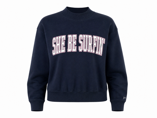 SHE BE SURFIN' MOCK NECK