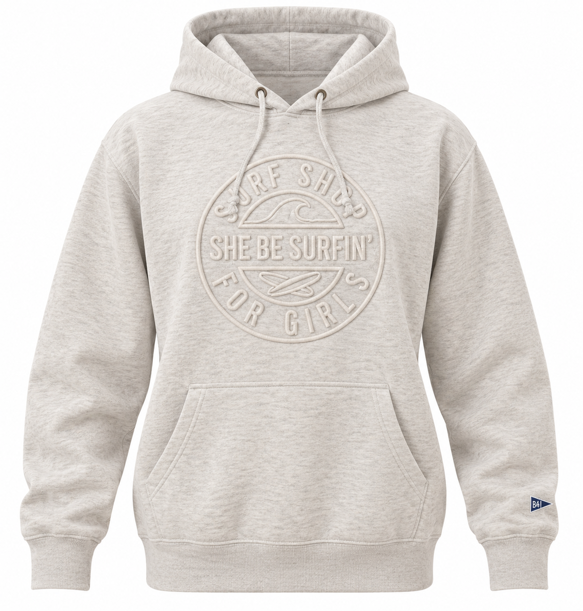 SHE BE SURFIN' EMBOSSED LOGO HOODIE